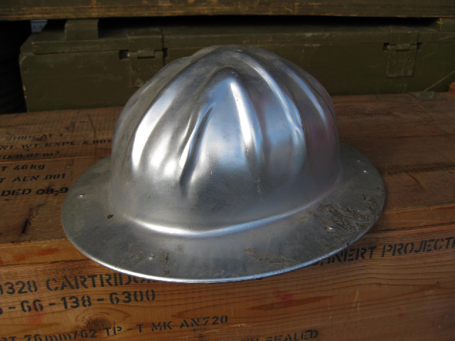 HAT, Helmet (Metal) - Silver Full Brim